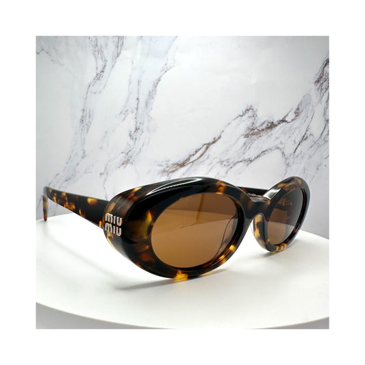 MUB09S 14L20V MIU MIU brown tortoise sunglasses side view 