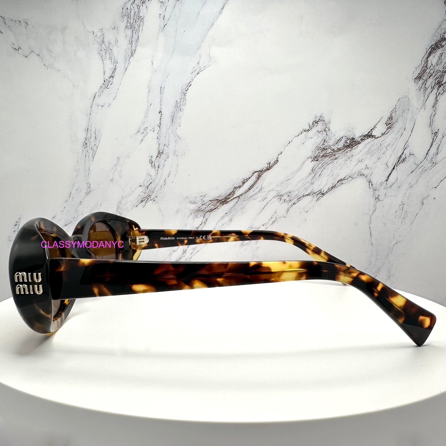 MUB09S 14L20V MIU MIU brown tortoise womens sunglasses side view 