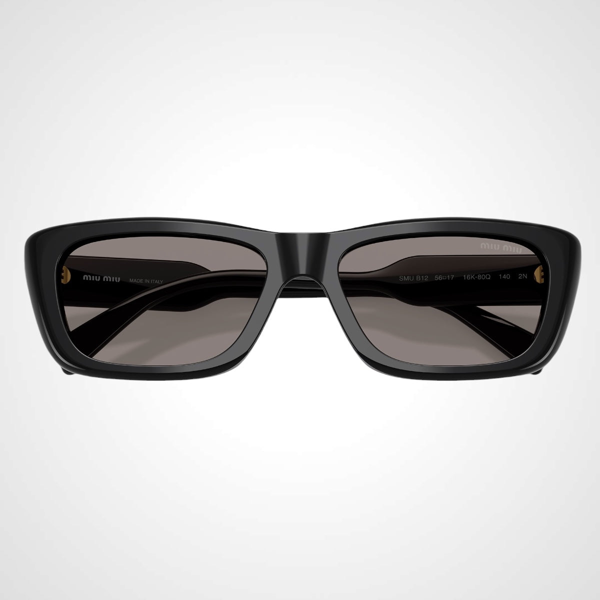MUB12 16K80Q MIU MIU sunglasses women's black rectangle front view 