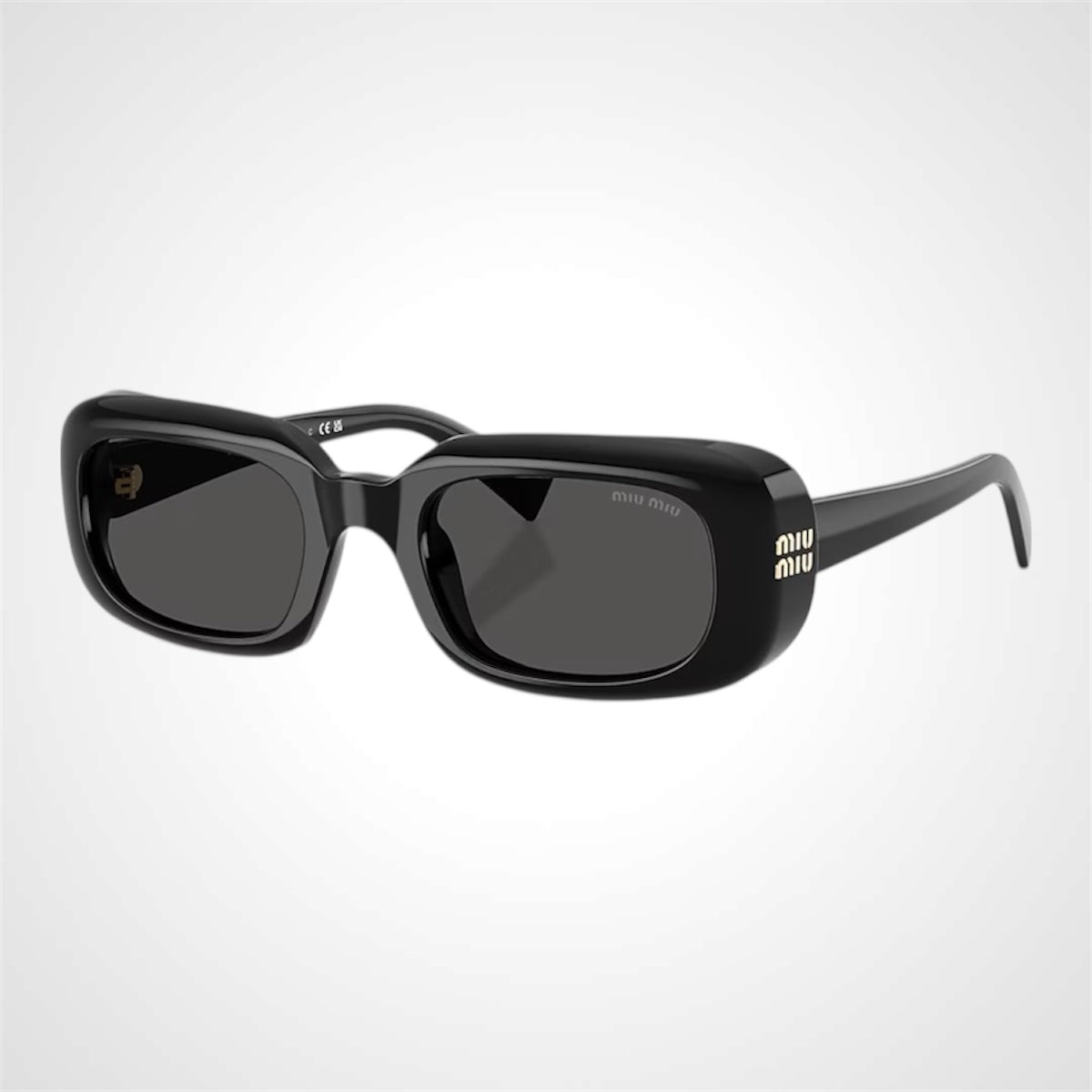 MUB13S 16K08Z miu miu sunglasses black with grey lens side view 