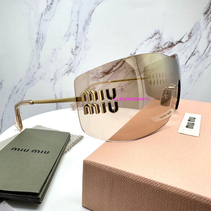 MUB53S 5AK20P MIU MIU sunglasses side view with case rimless oversized side view with box 