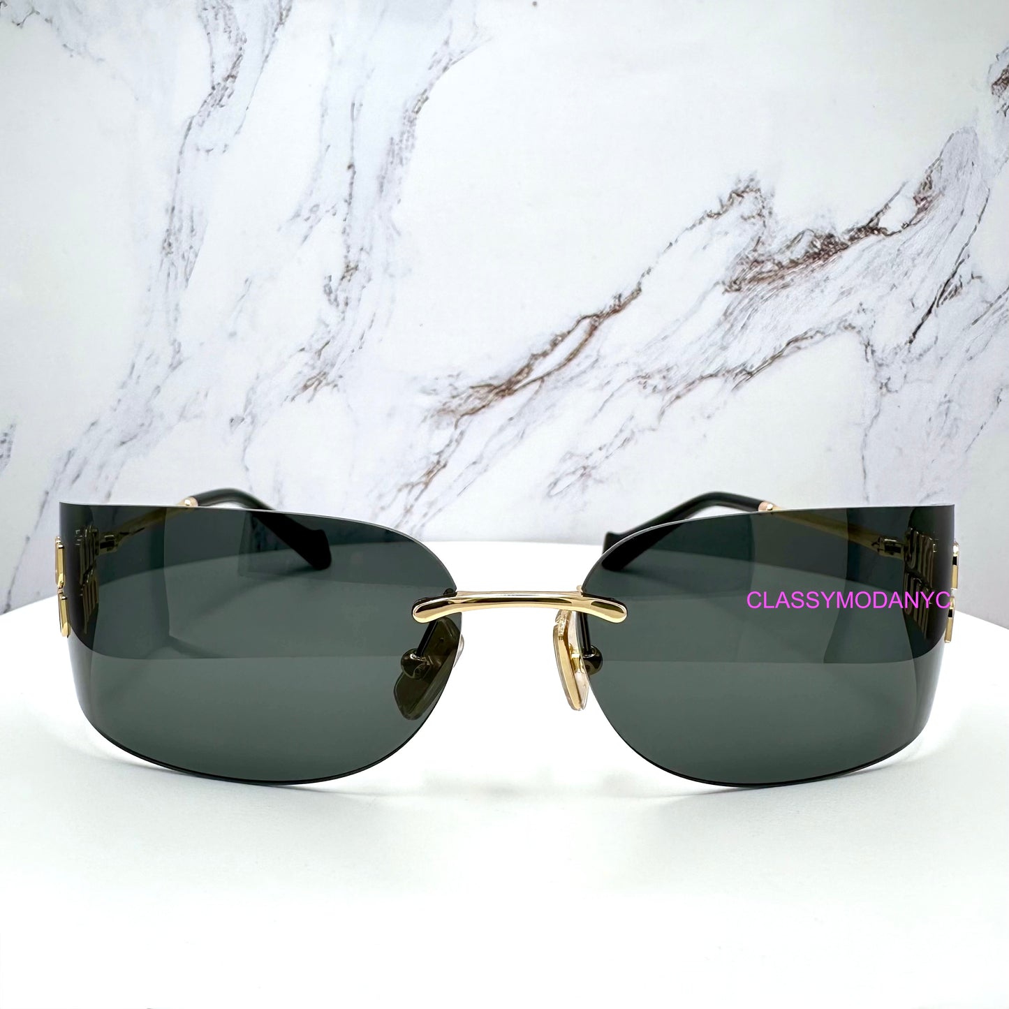 MU A51S 5AK5S0 miu miu sunglasses wrap gray gold 