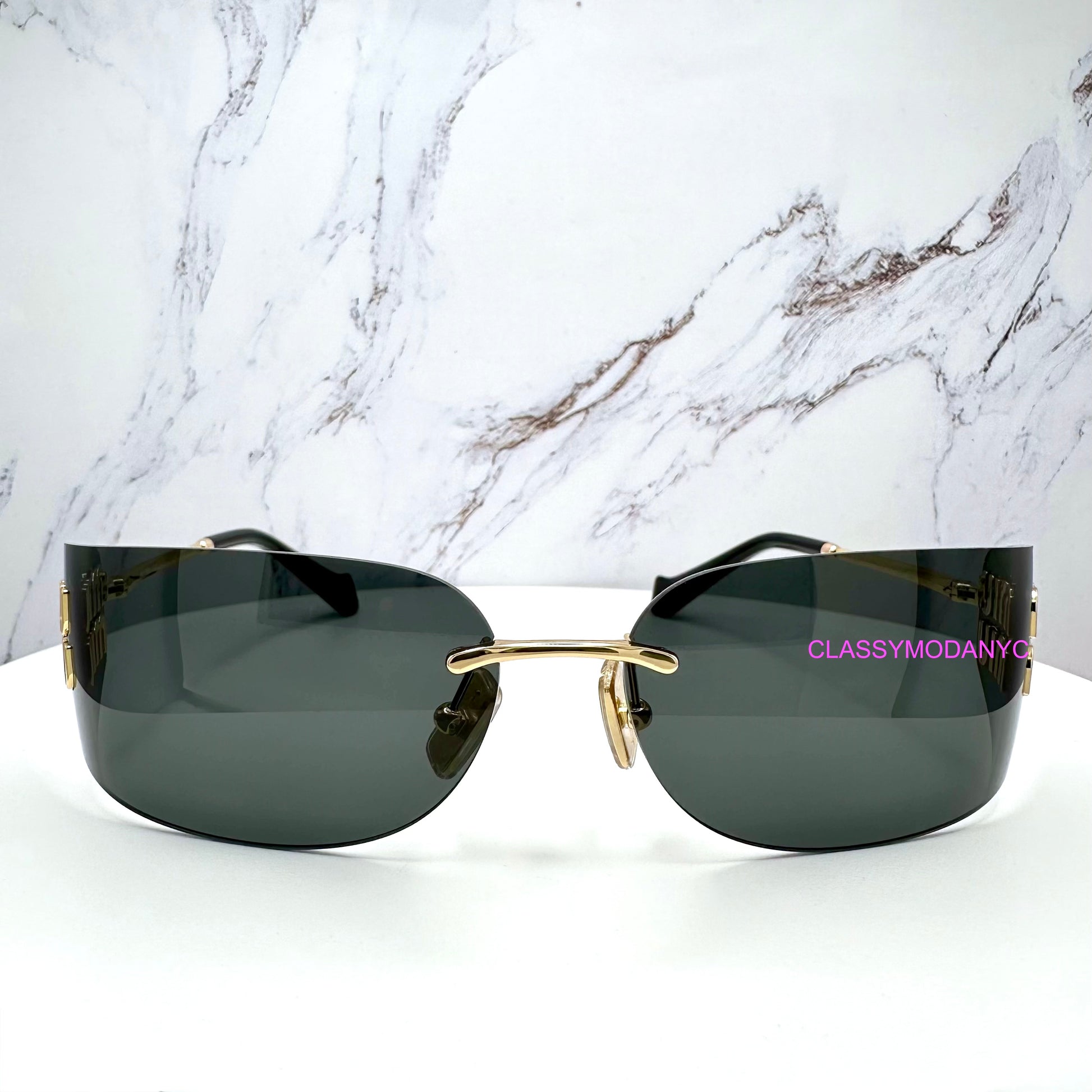 MU A51S 5AK5S0 miu miu sunglasses wrap gray gold 