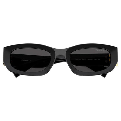 MIU MIU MUB04S 16K08Z black rectangular women's sunglasses front view