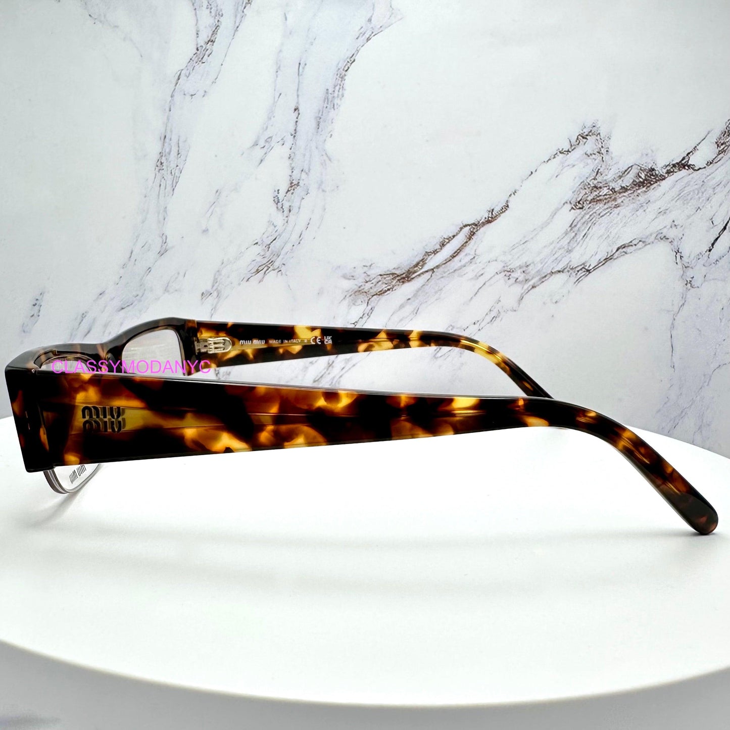 MIU MIU MUB07S 14L08N brown tortoise shell vedette sunglasses side view