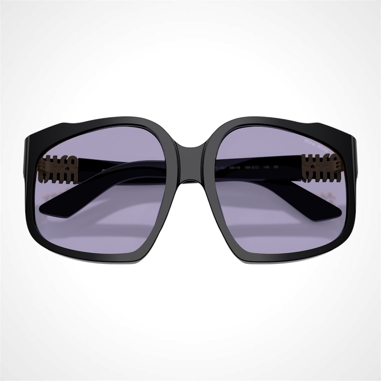 MUA07S 16K01O miu miu black sunglasses violet lens 8056262522677 front view 