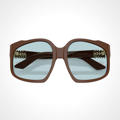 Miu Miu MUA07S 24D20R sunglasses chocolate brown frames with blue lens front view 