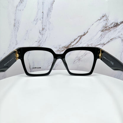 Miu Miu MU04UV 1AB1O1 black full rim square women's eyeglasses 