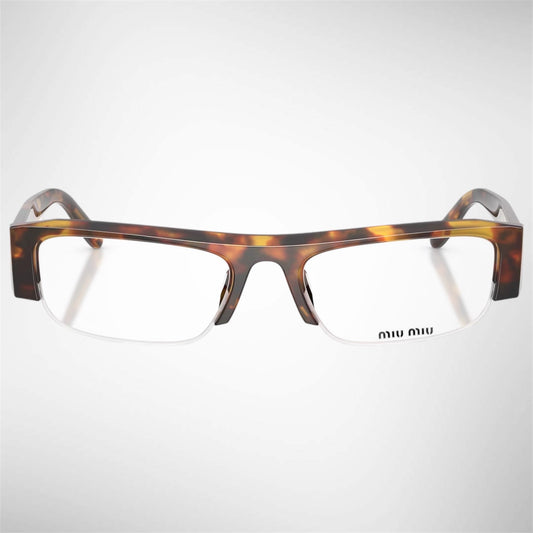 Miu miu MUB07S 14L08N brown tortoise sunglasses with clear lens front view