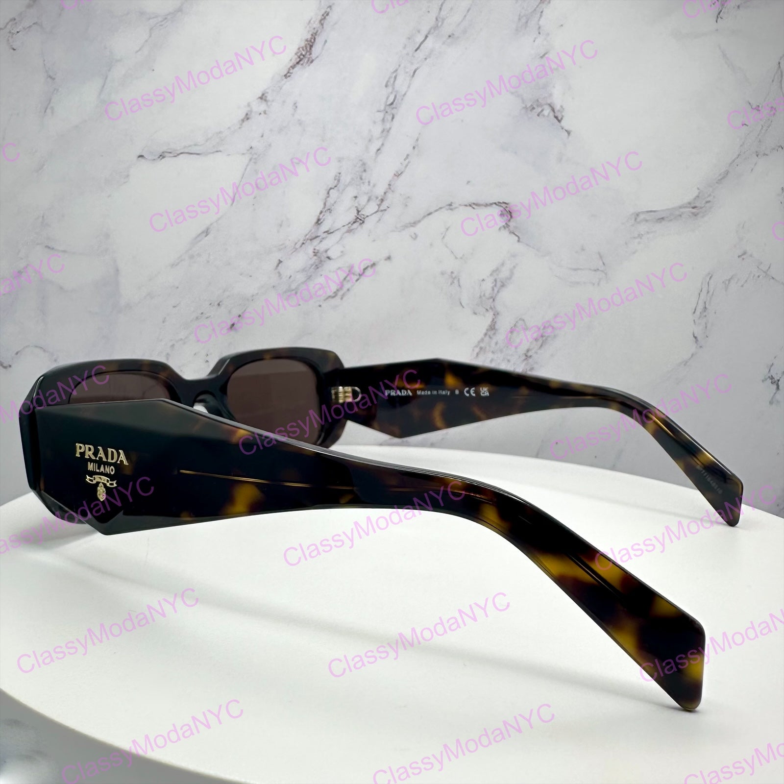 PR17WS 2AU8C1 Prada brown sunglasses side view 