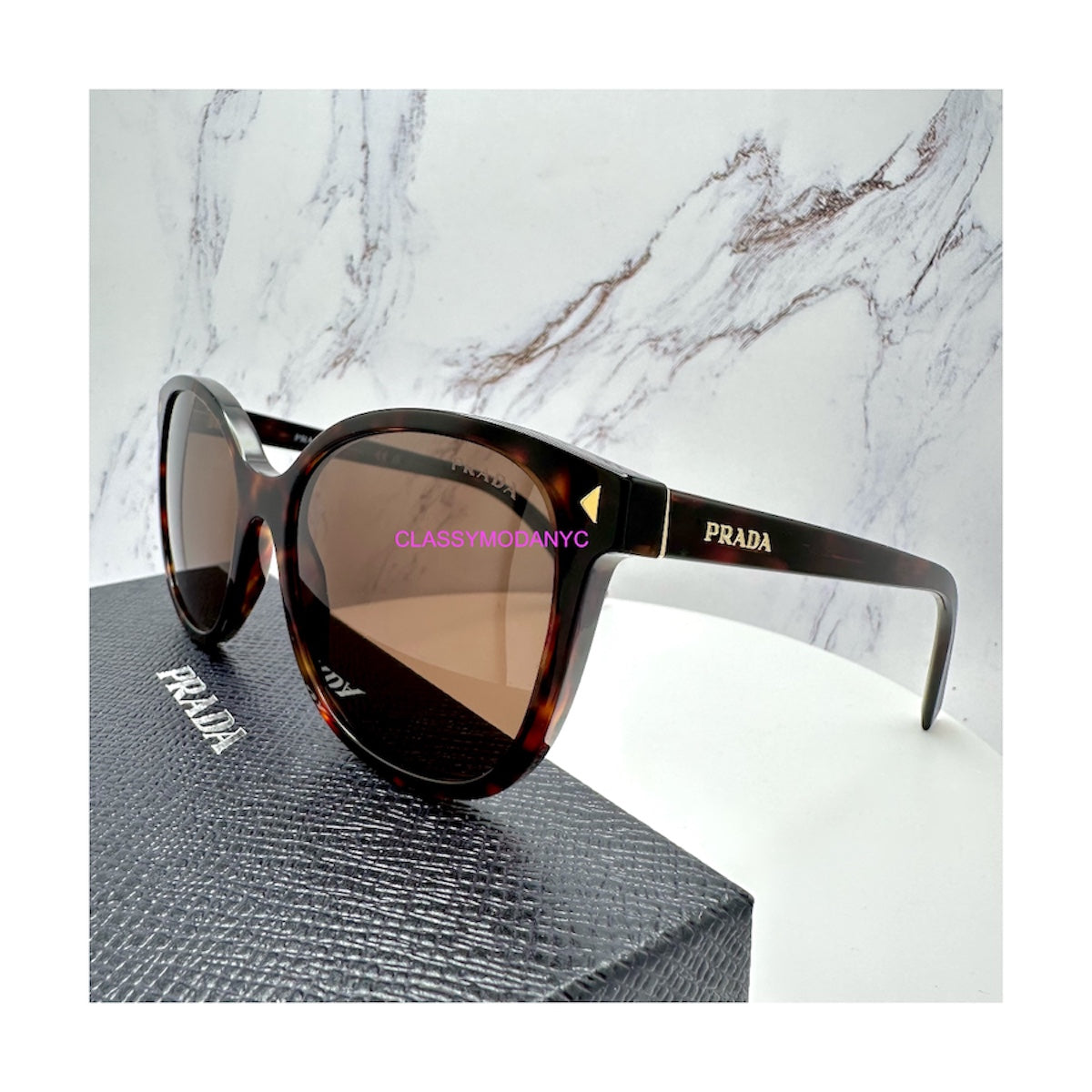 PR22ZS 17N06B Prada sunglasses for women in brown tortoise 