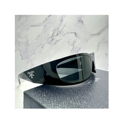 PRA14S Prada wrap black symbole sunglasses with grey lens 