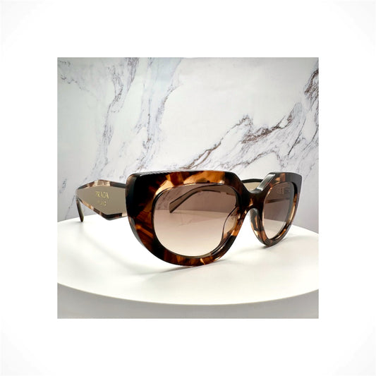 PRADA PRD02S 00K10S Brown Caramel Beige Oval Women’s Sunglasses