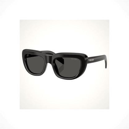 PRADA PRD07S 16K08Z Black Rectangle Cat Eye Dark Gray Lens Sunglasses
