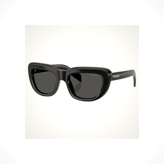 PRADA PRD07S 16K08Z Black Rectangle Cat Eye Dark Gray Lens Sunglasses