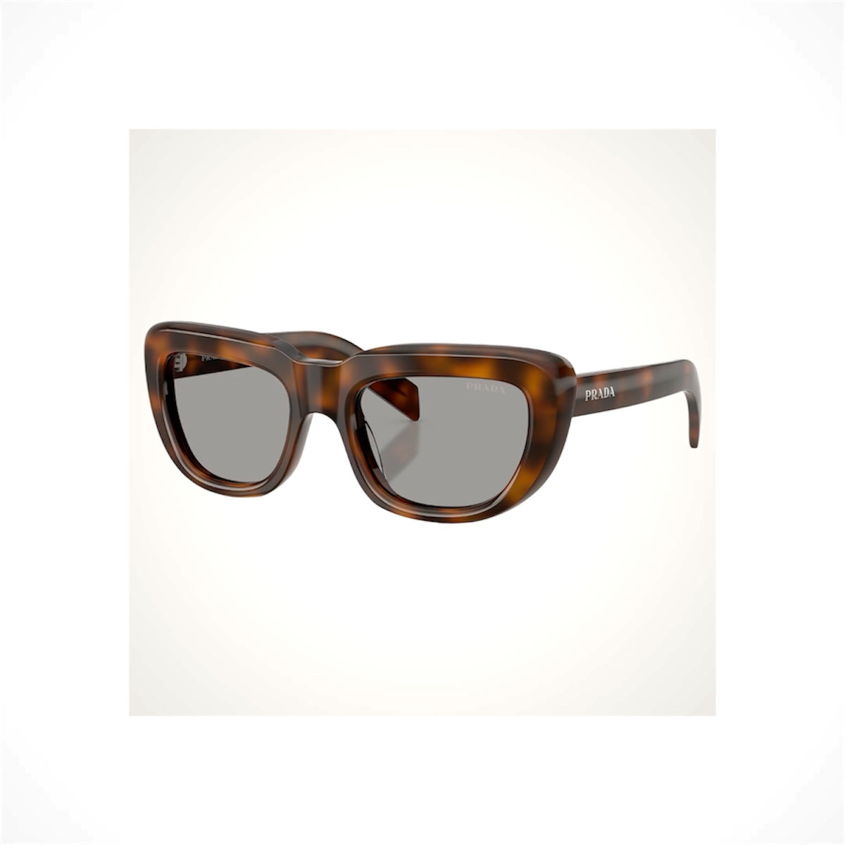 PRADA PRD07S 20D50Q Juniper Tortoise Rectangle Cat Eye Gray Sunglasses