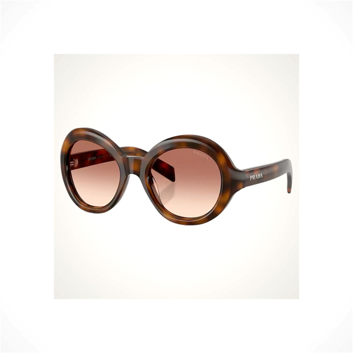 PRADA PRD08SU 20D70X Brown Juniper Tortoise Round Women’s Sunglasses