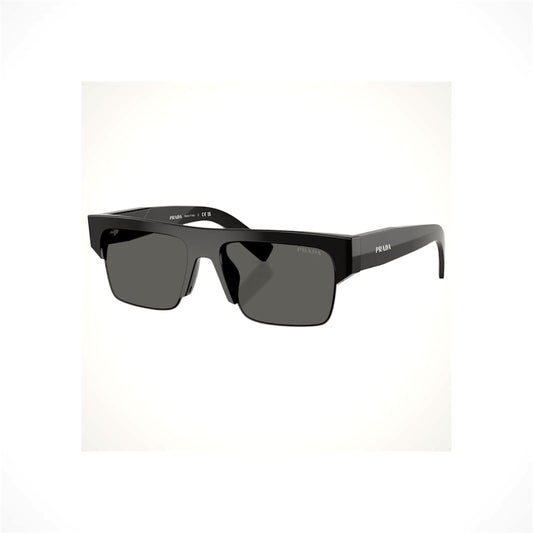 PRADA PRD12SU 16K20Z Black Square Men’s Sunglasses Ardesia Antiriflesso Lens