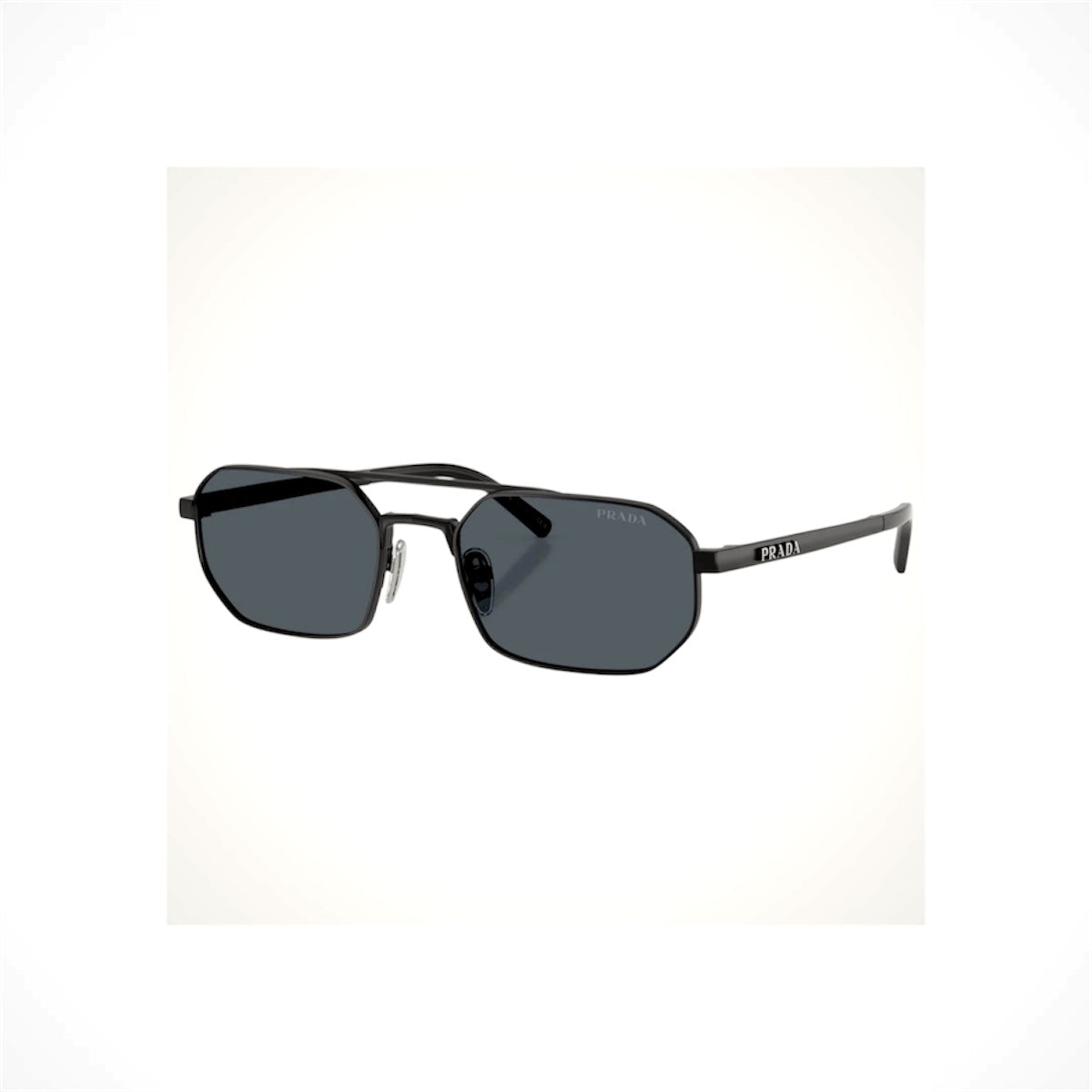 PRADA PRD53S 7AB70B Black Geometric Pilot Aviator Men’s Sunglasses Gray Lens