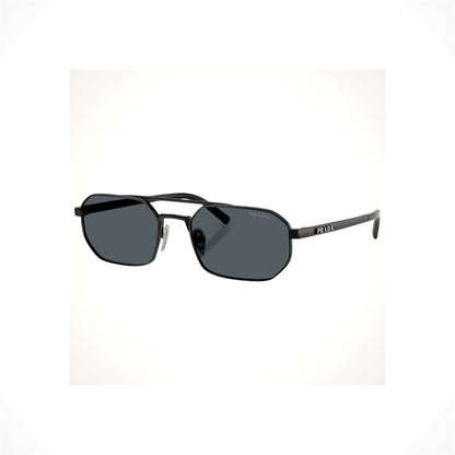 PRADA PRD53S 7AB70B Black Geometric Pilot Aviator Men’s Sunglasses Gray Lens