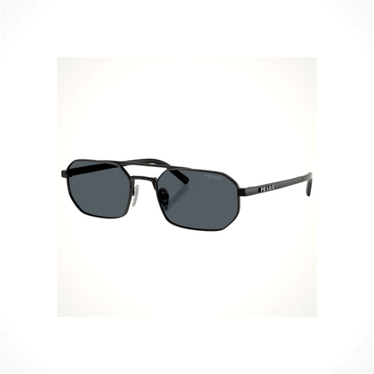 PRADA PRD53S 7AB70B Black Geometric Pilot Aviator Men’s Sunglasses Gray Lens