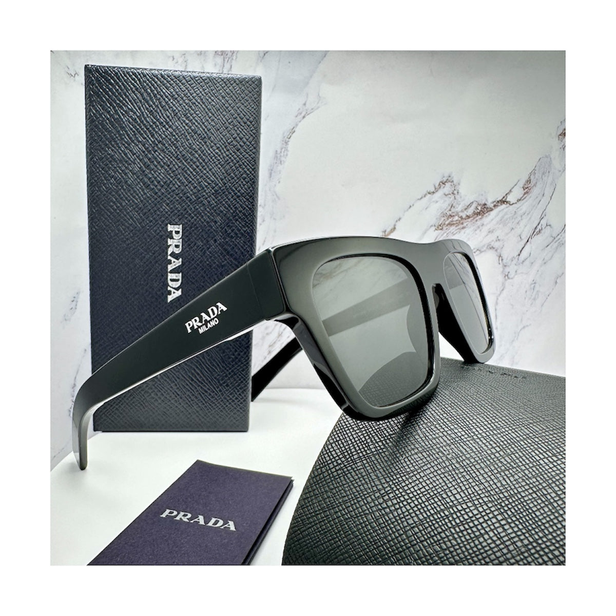 PRC03S 16K08Z Prada sunglasses black square 