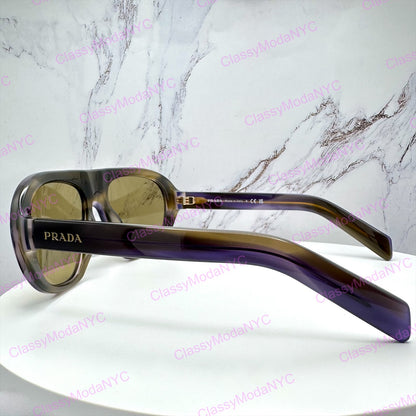 PR C053 23G70G Prada sunglasses aviator side view striped laguna 