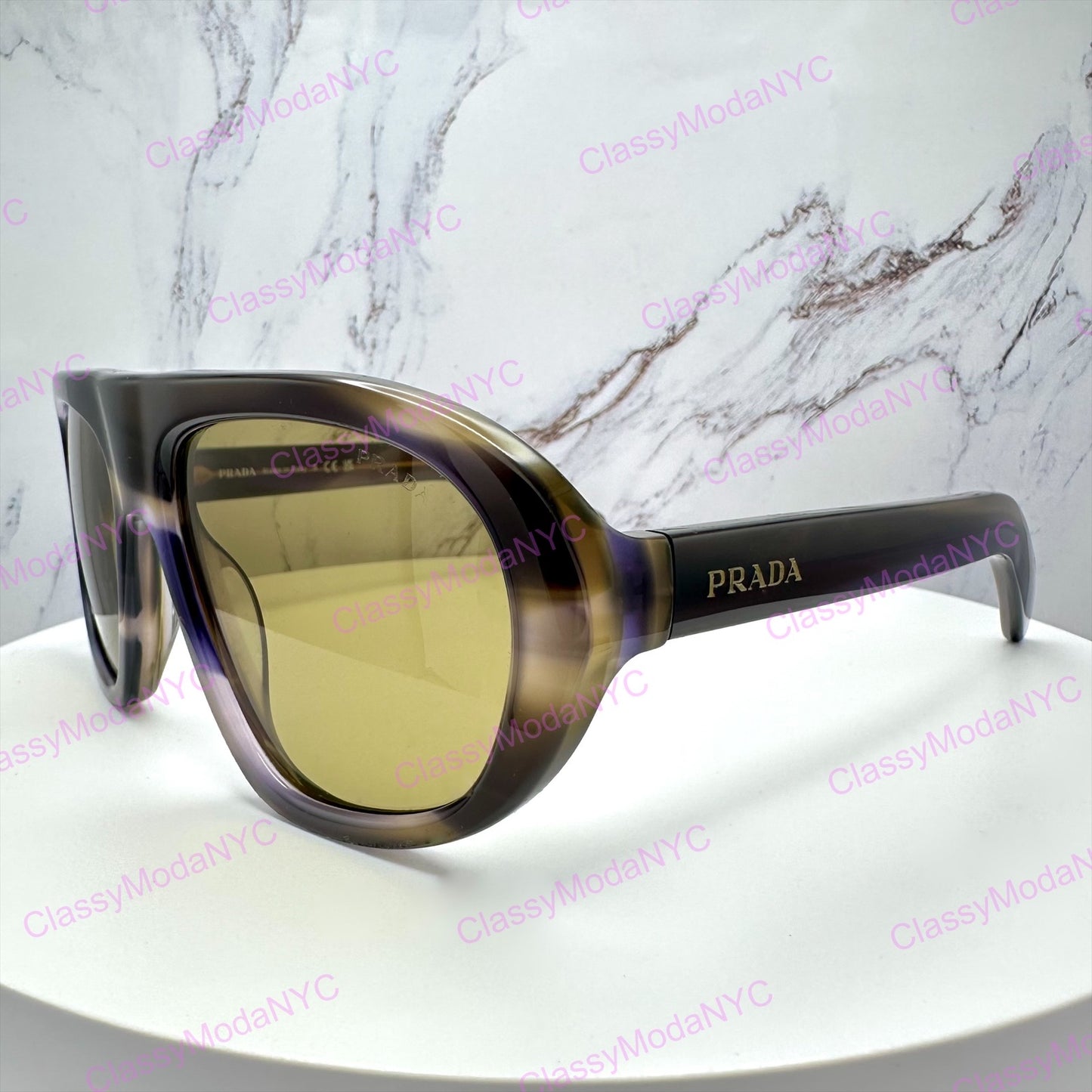 PRC053 23G70G Prada sunglasses aviator side view striped laguna 