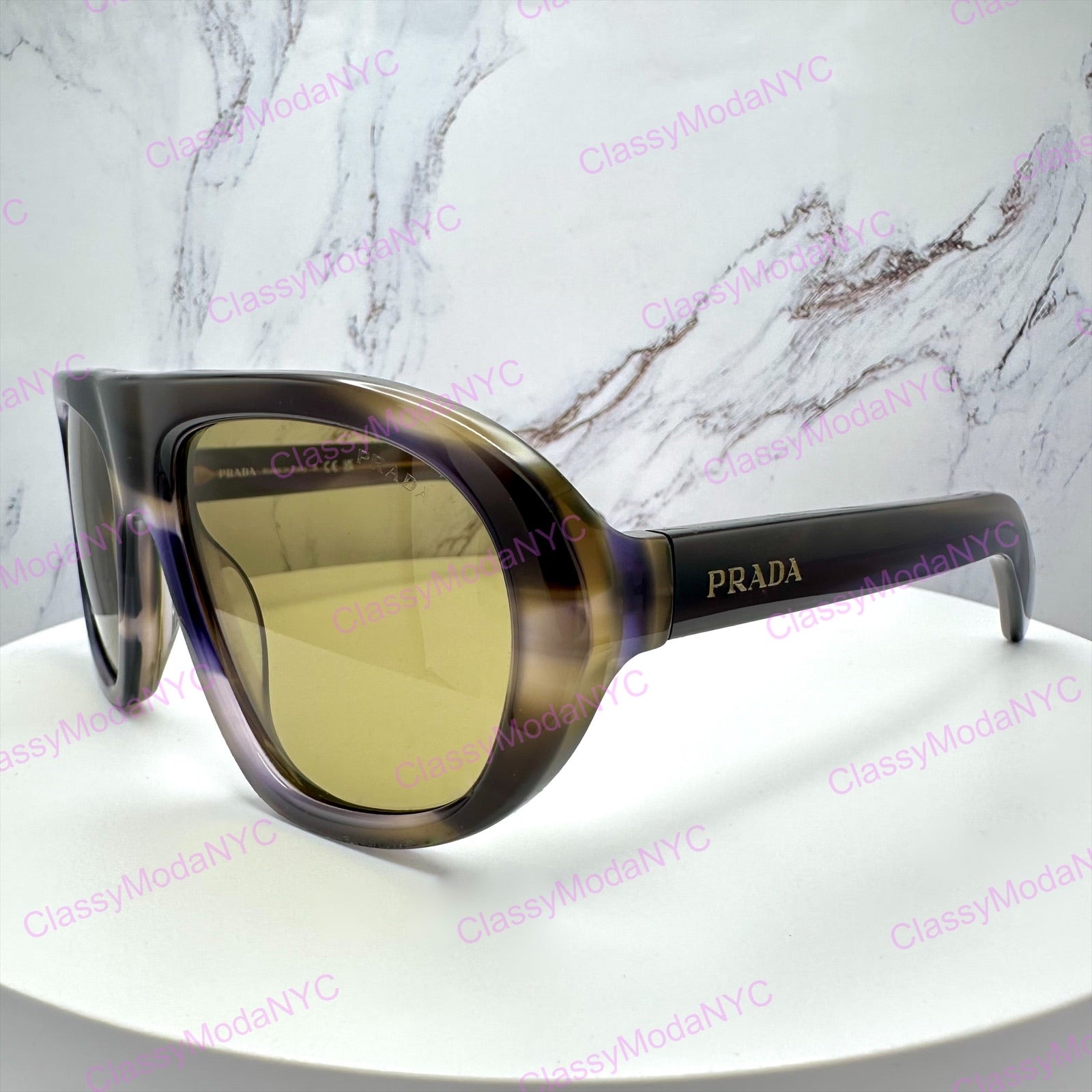 PRC053 23G70G Prada sunglasses aviator side view striped laguna 