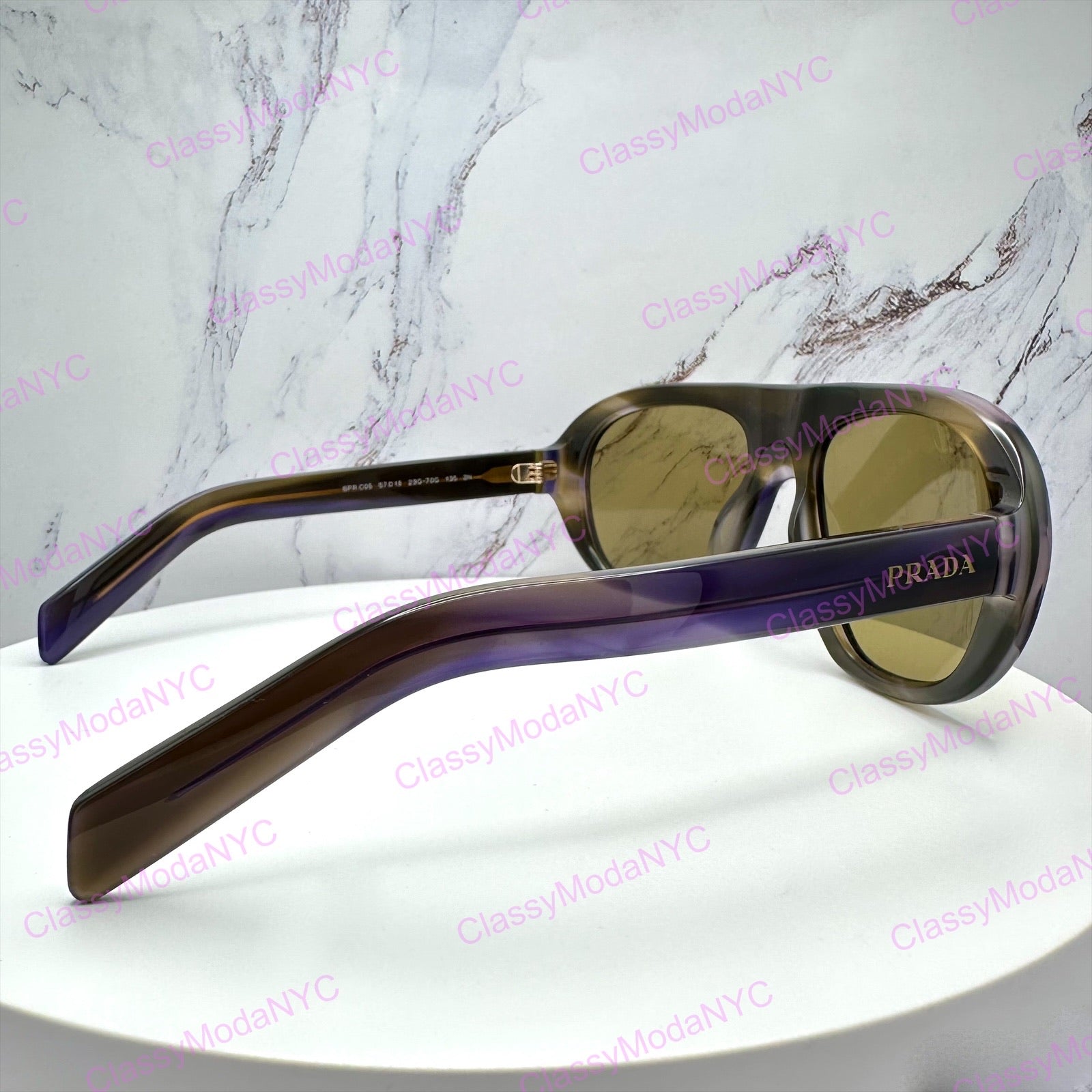 PRC053 23G70G Prada sunglasses aviator side view 