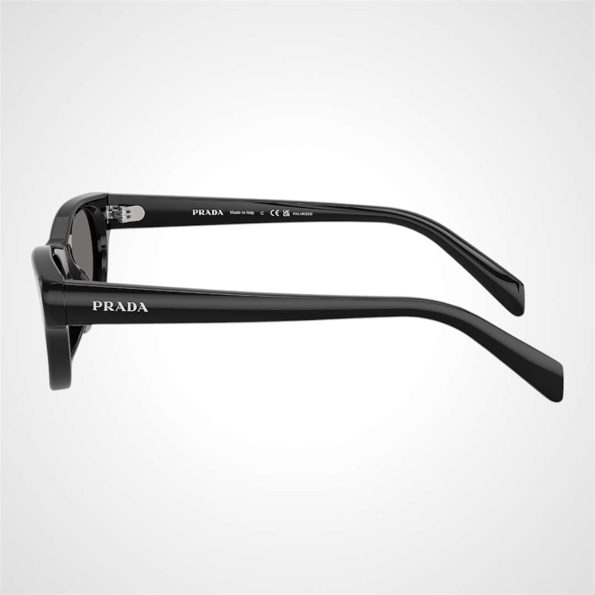 PRC08S 16K90T Prada black sunglasses polarized women's side view 