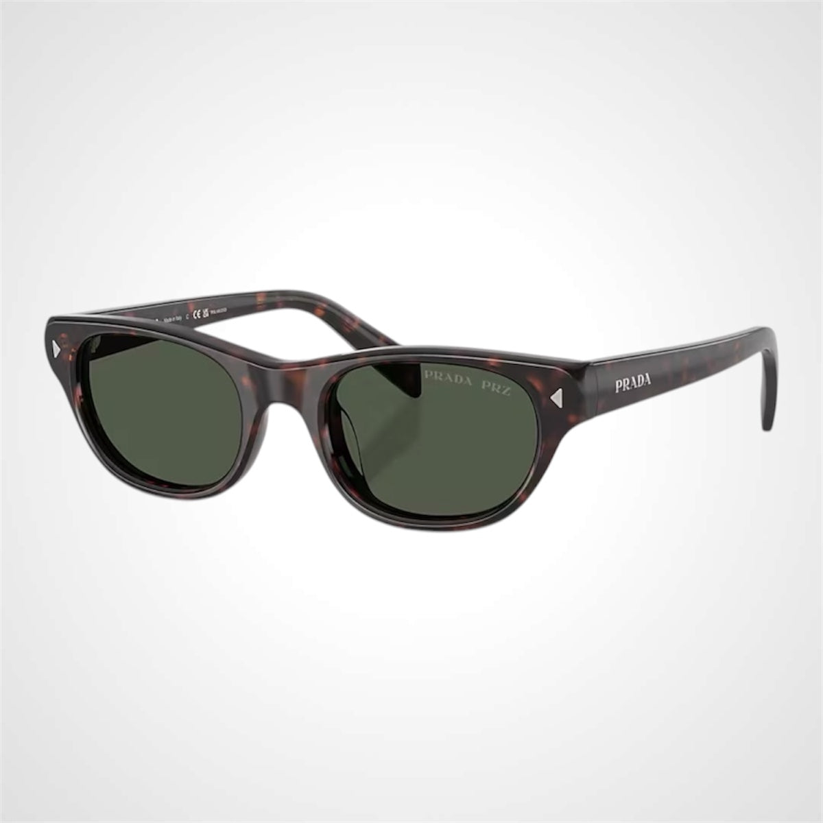PRC08S 17N90V Prada Sunglasses brown havana front frame side view 