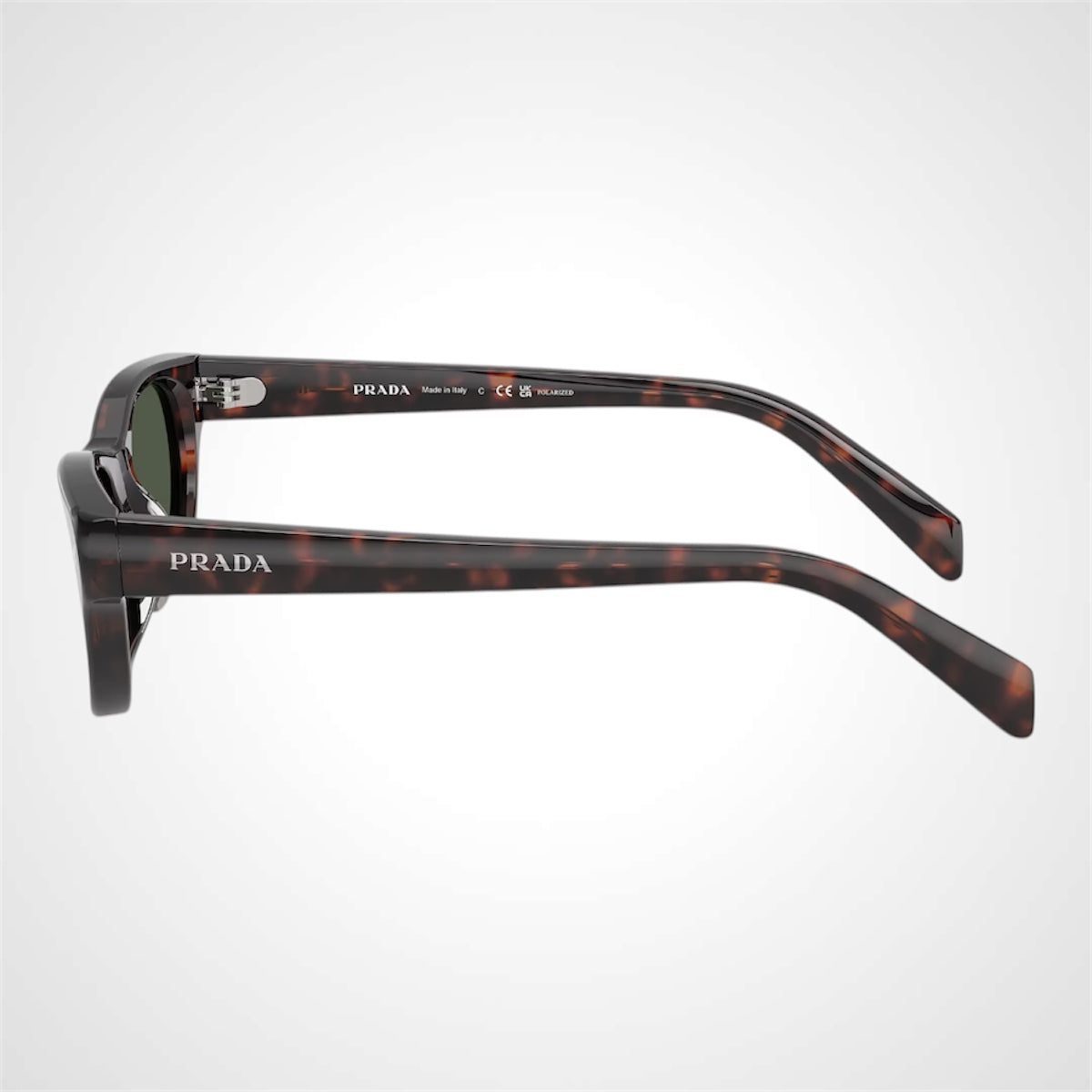 PRC08S 17N90V Prada Sunglasses brown havana front frame side view polarized  