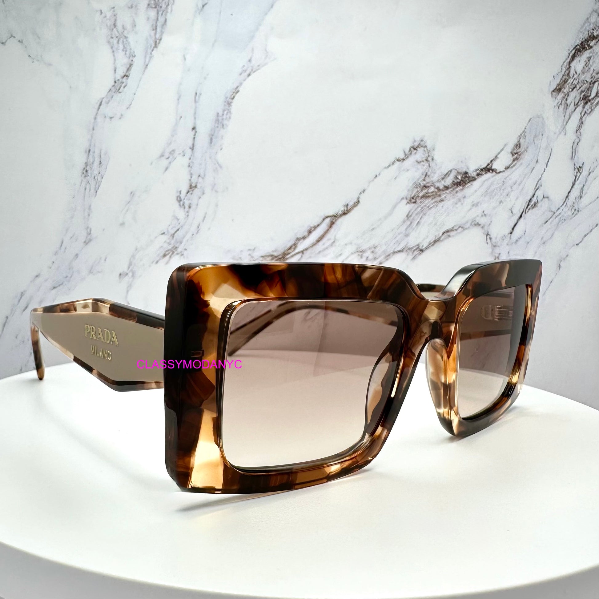 PRD01S 00K10S Prada Sunglasses Brown side view 