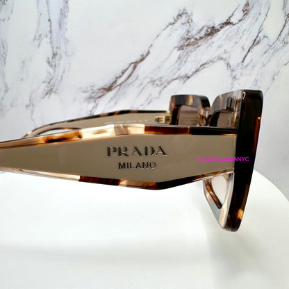 PRD01S 00K10S Prada symbole logo Sunglasses Brown beige tortoise women's 