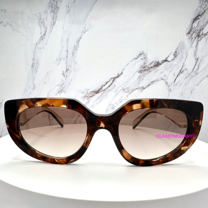 PR D02S 00K10S Prada sunglasses front view cat eye oval symbol gold logo 