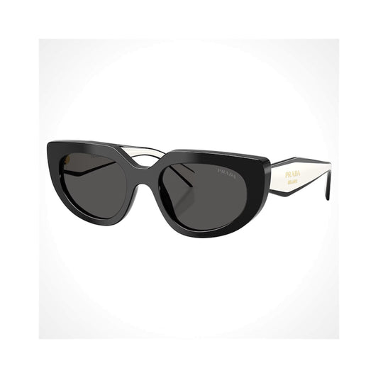 PRD02S 20G08Z Prada Sunglasses black white oval cat eye