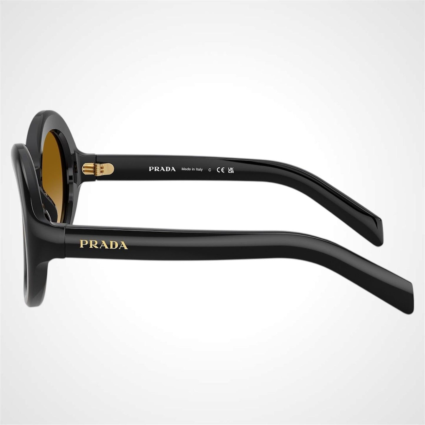 PRD08SU 16K10X Prada black round sunglasses side view 