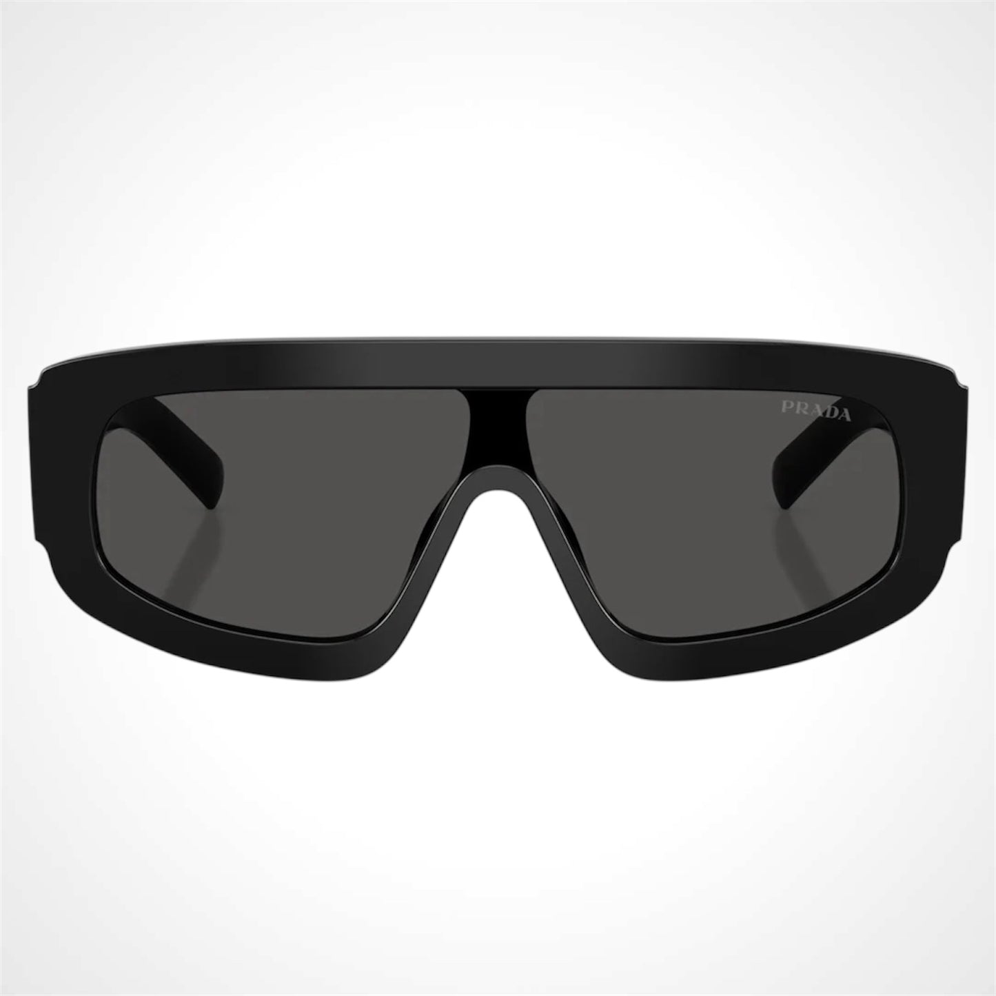 PRD10S 16K08Z black shield grey lens front view sunglasses 