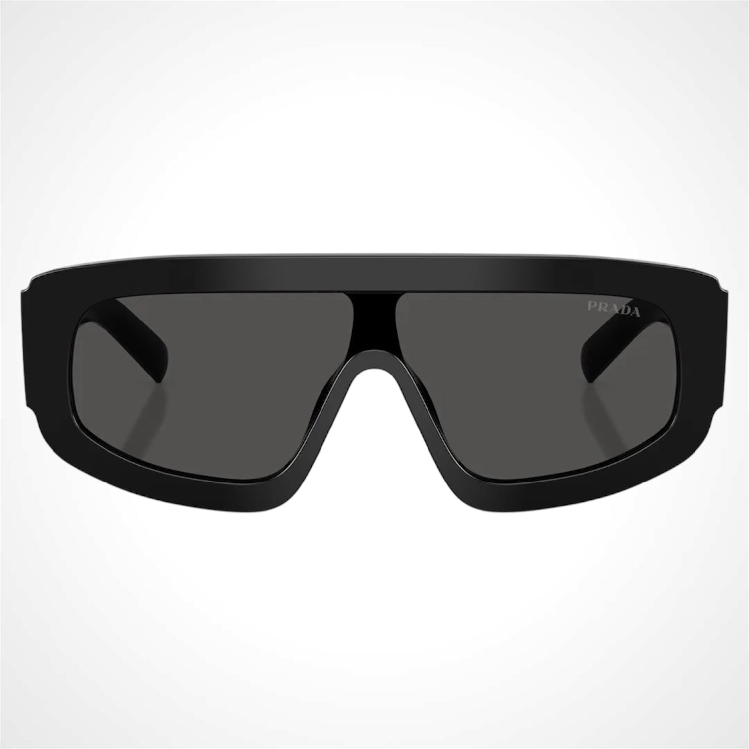 PRD10S 16K08Z black shield grey lens front view sunglasses 