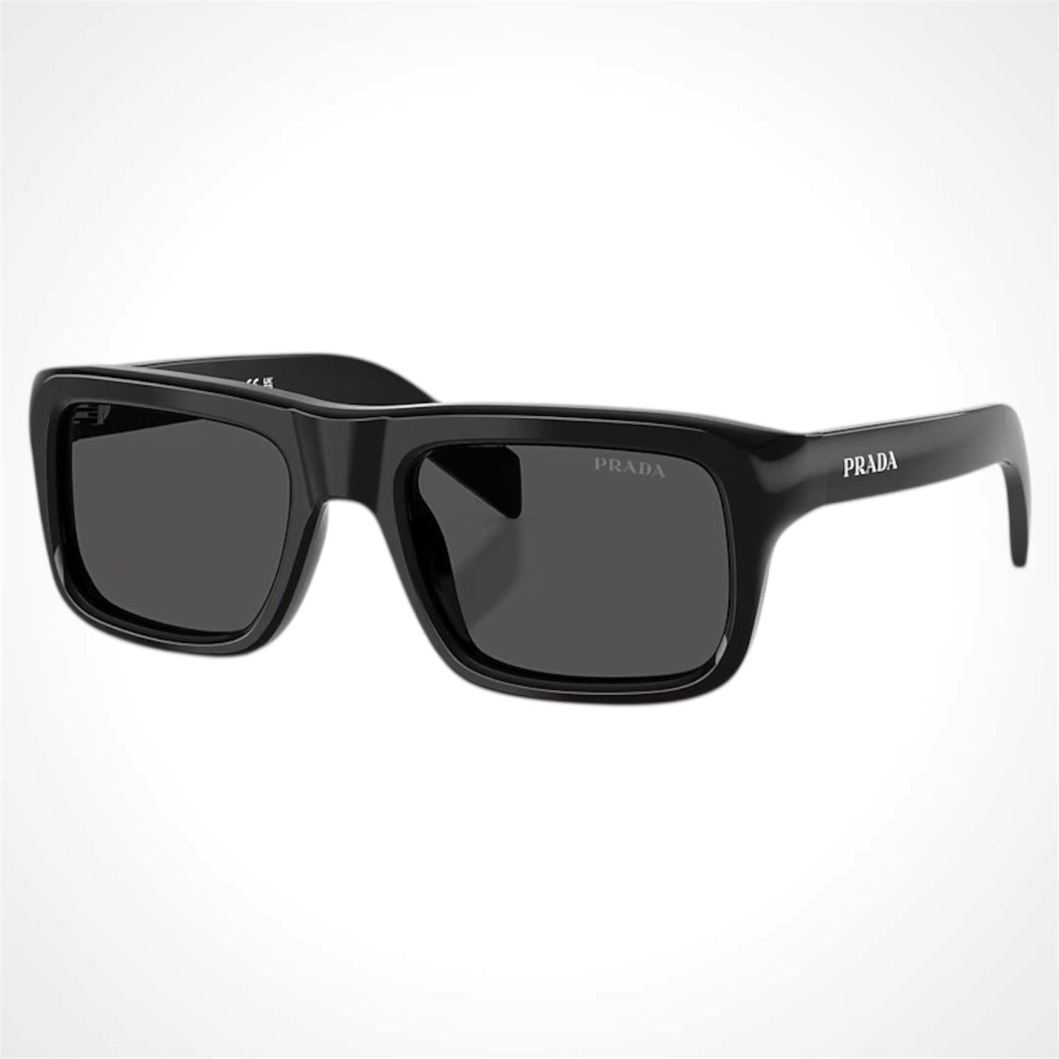 PRD11S 16K08Z black rectangle sunglasses side view 