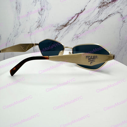 PRD50S ZVN70B side view Prada sunglasses gold metal mens womens 