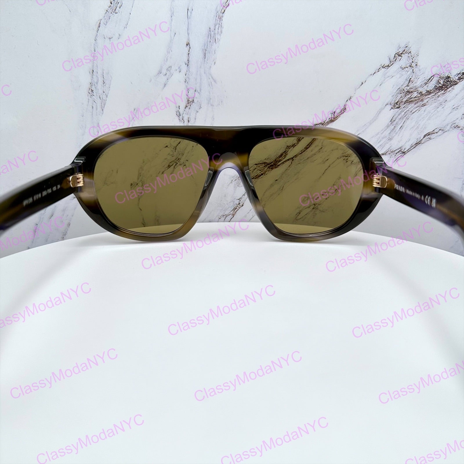 PRC053 23G70G Prada striped laguna oversized sunglasses aviator back view 