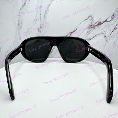 PR C05S 16K08Z Prada black aviator sunglasses back view with logo for men and women