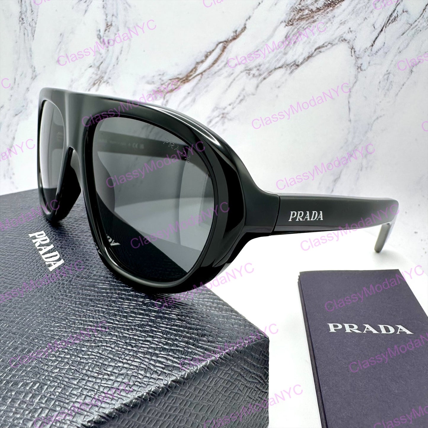 PR C05S 16K08Z Prada black sunglasses side view 