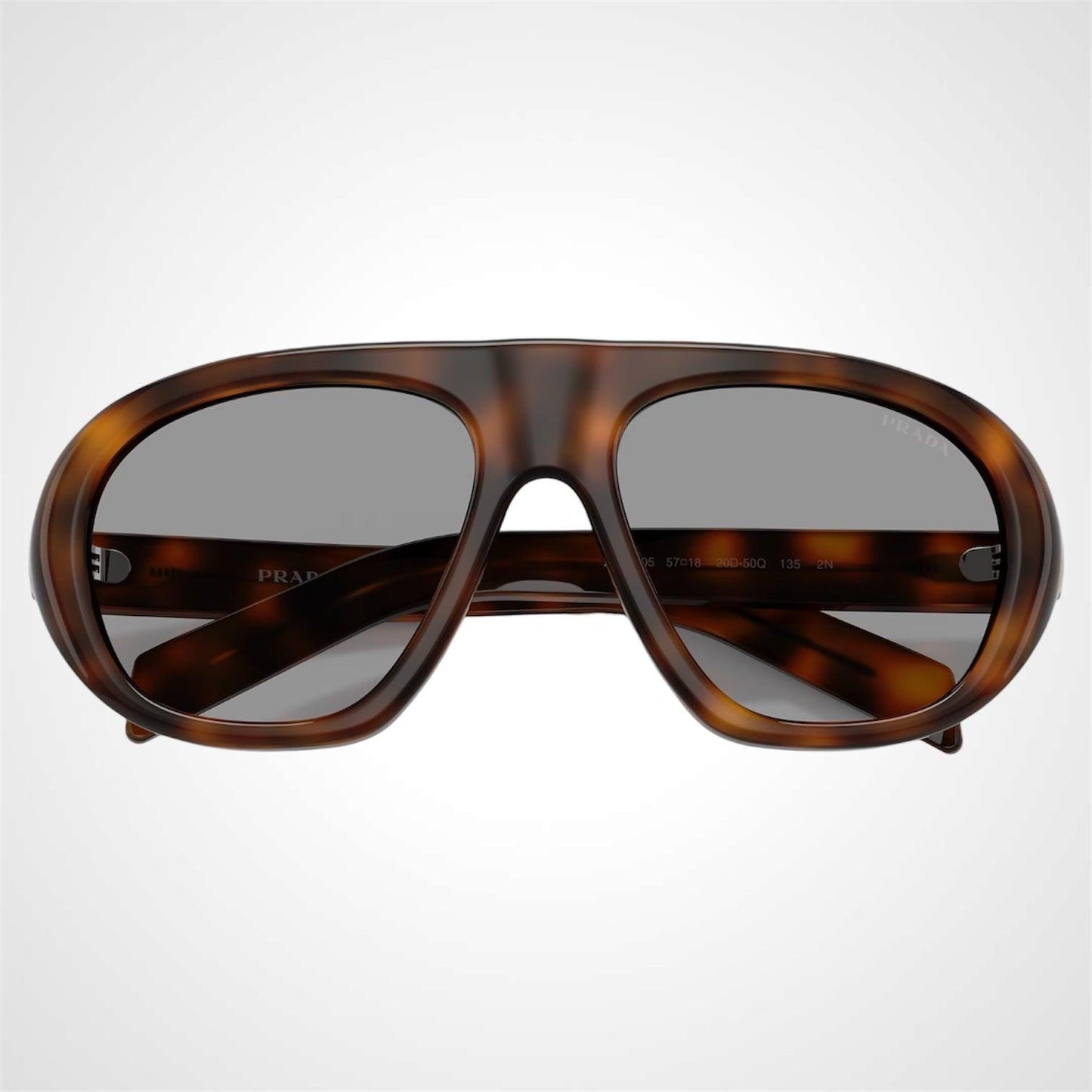 Prada PRC05S 20D50Q brown front view aviator sunglasses