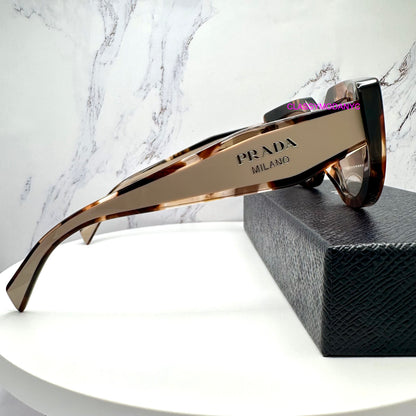 PR D02S 00K10S Prada sunglasses front view cat eye oval symbole gold logo 2