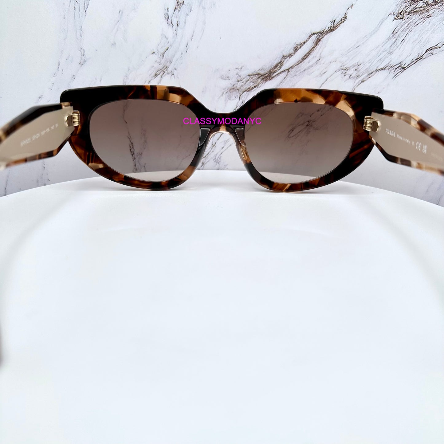 PR D02S 00K10S Prada womens brown tortoise caramel sunglasses back view 