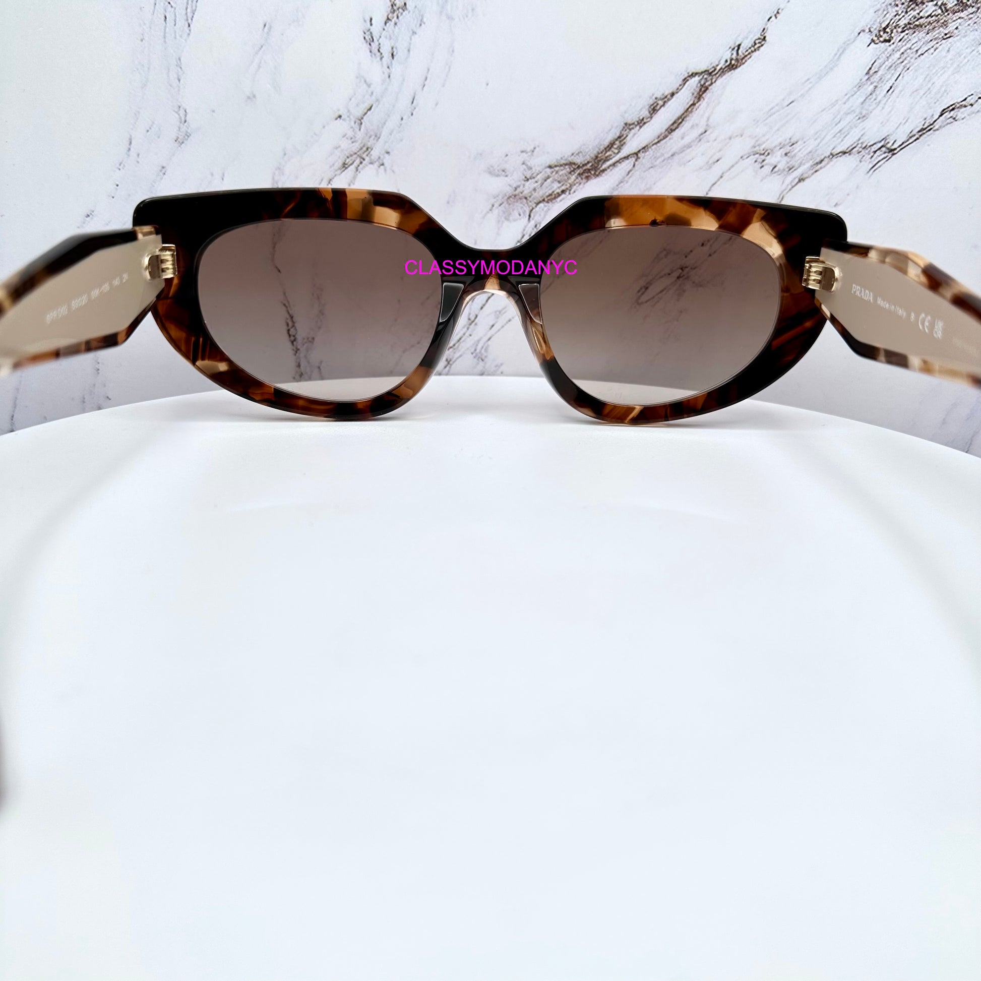 PR D02S 00K10S Prada womens brown tortoise caramel sunglasses back view 