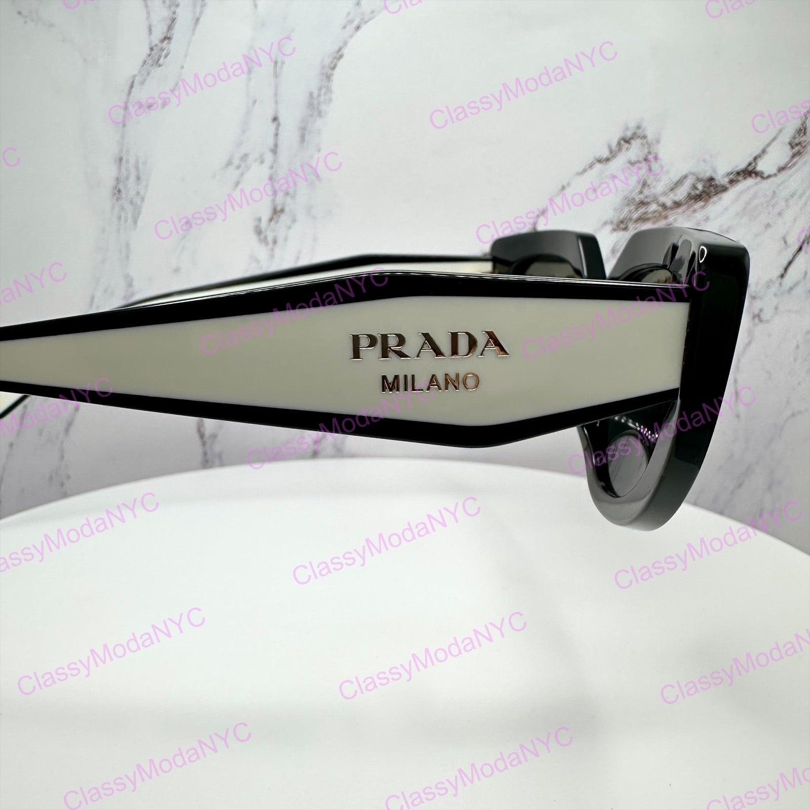 PR D02S 20G08Z Prada sunglasses side view logo